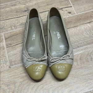 CHANEL Women's greenish/gray Loafers
